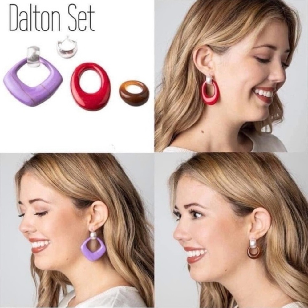 PLUNDER JEWELRY “DALTON SET” INTERCHANGEABLE EARRINGS - BRAND NEW!